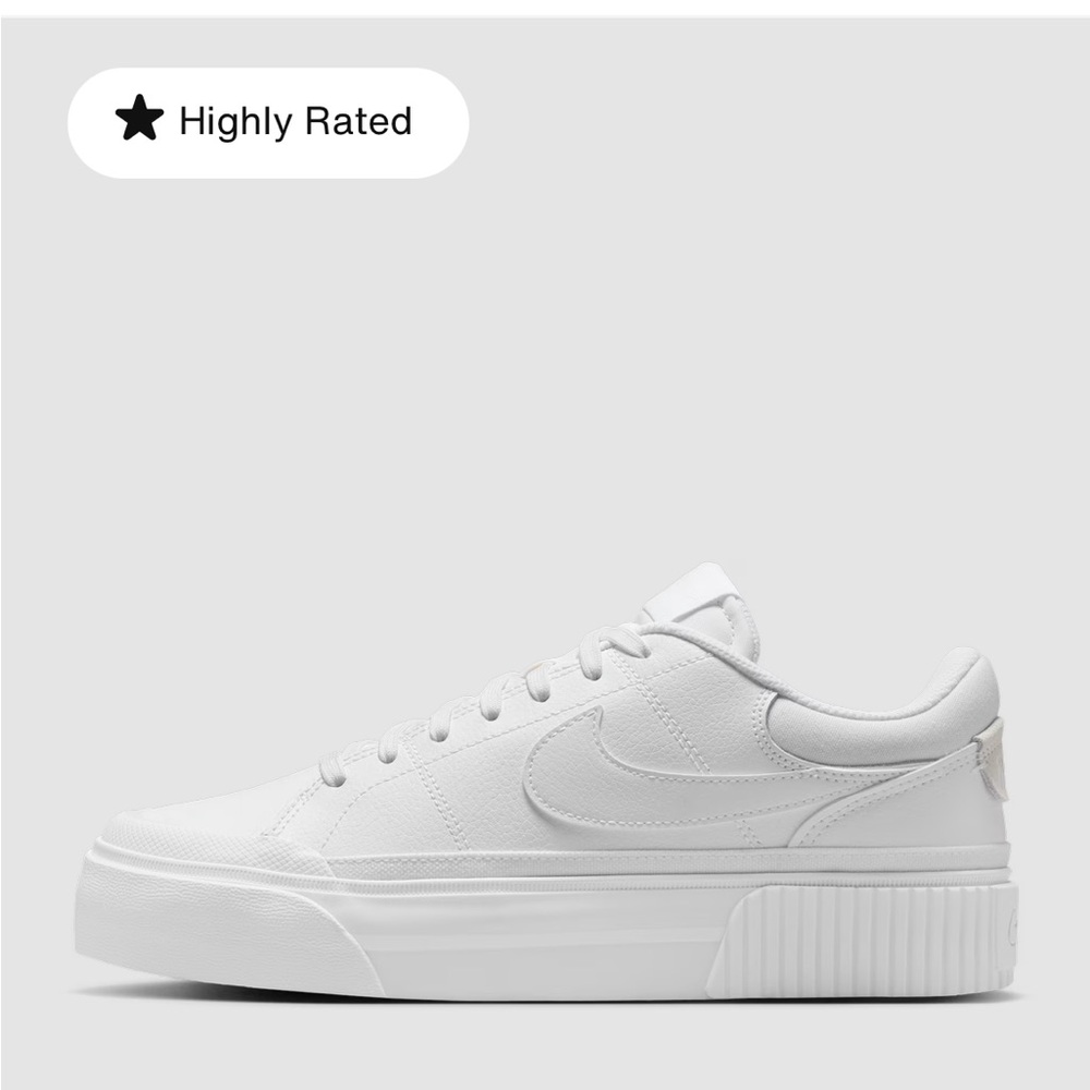 Women’s Nike Court Legacy Lift Sz 6.5 white platform sneaker - worn once!